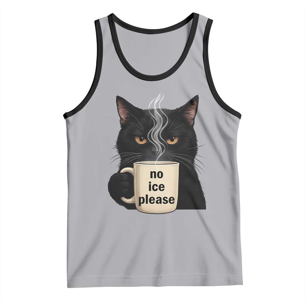 No Ice Please Tank Top Funny Black Cat Anti ICE Meme