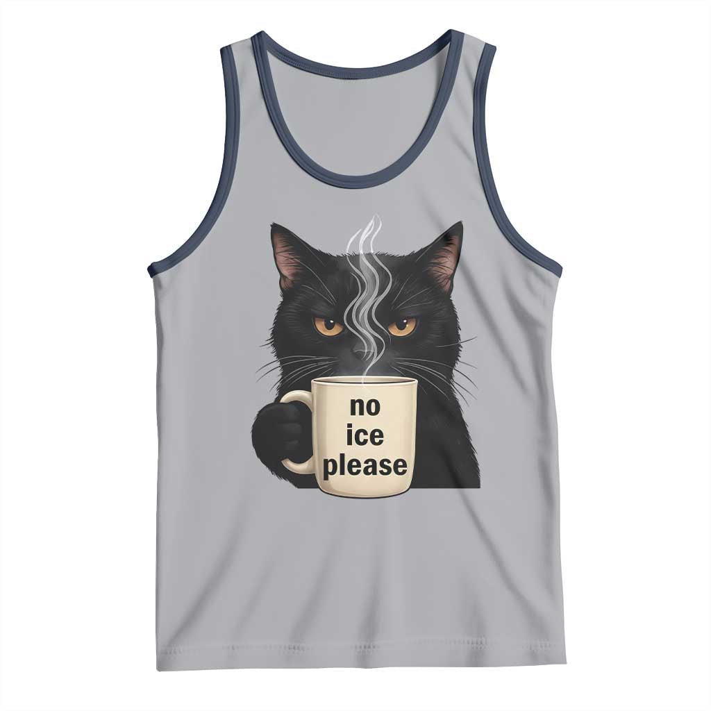 No Ice Please Tank Top Funny Black Cat Anti ICE Meme