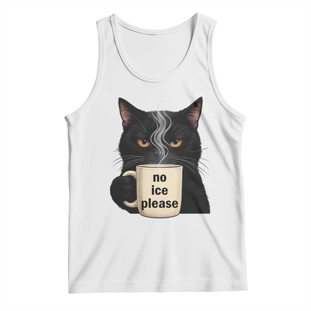No Ice Please Tank Top Funny Black Cat Anti ICE Meme