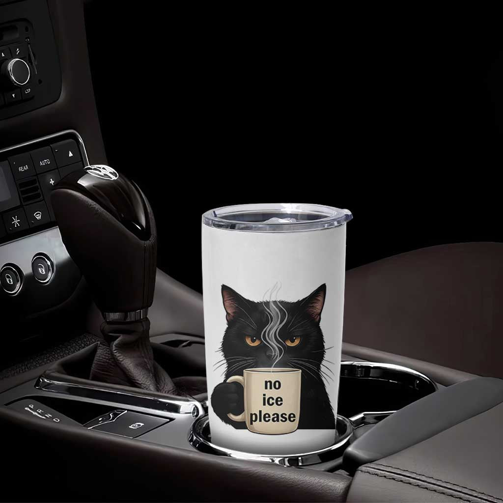 No Ice Please Tumbler Cup Funny Black Cat Anti ICE Meme