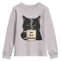 No Ice Please Youth Sweatshirt Funny Black Cat Anti ICE Meme