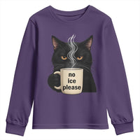 No Ice Please Youth Sweatshirt Funny Black Cat Anti ICE Meme
