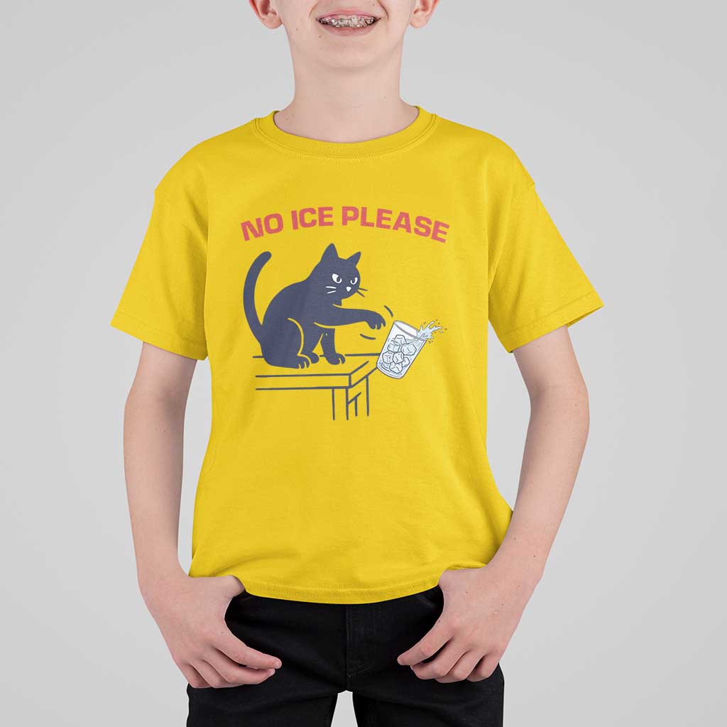 No Ice Please T Shirt For Kid Funny Cat Anti ICE Meme