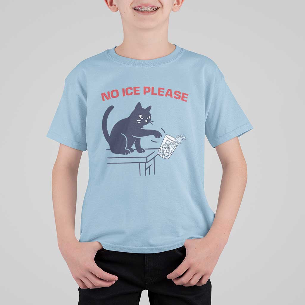 No Ice Please T Shirt For Kid Funny Cat Anti ICE Meme