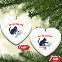 No Ice Please Ceramic Ornament Funny Cat Anti ICE Meme