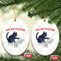 No Ice Please Ceramic Ornament Funny Cat Anti ICE Meme