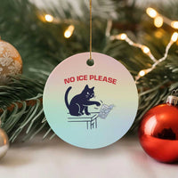No Ice Please Ceramic Ornament Funny Cat Anti ICE Meme