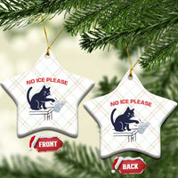 No Ice Please Ceramic Ornament Funny Cat Anti ICE Meme