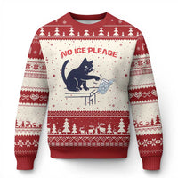 No Ice Please Ugly Christmas Sweater Funny Cat Anti ICE Meme