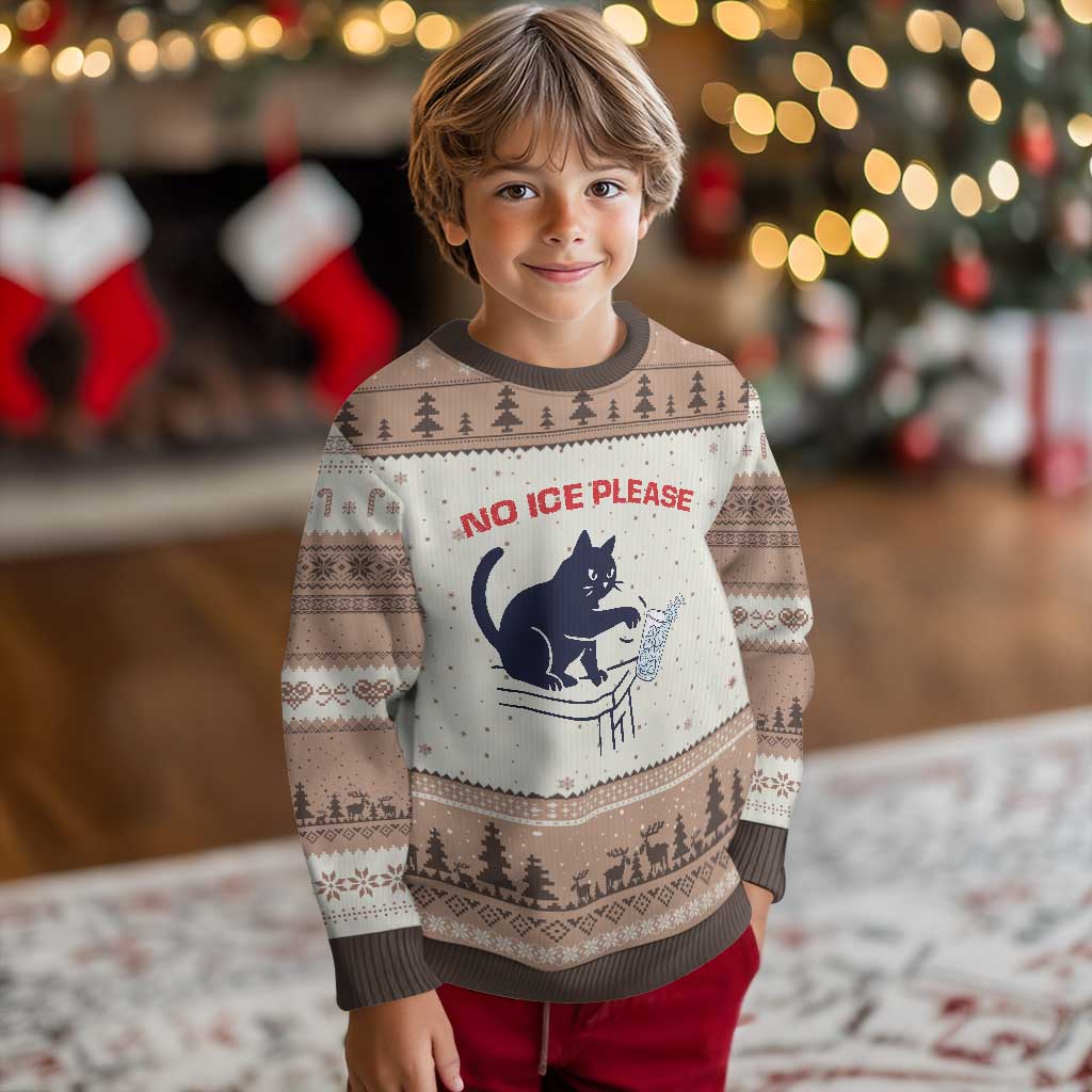 No Ice Please Ugly Christmas Sweater Funny Cat Anti ICE Meme