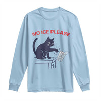 No Ice Please Long Sleeve Shirt Funny Cat Anti ICE Meme