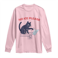 No Ice Please Long Sleeve Shirt Funny Cat Anti ICE Meme