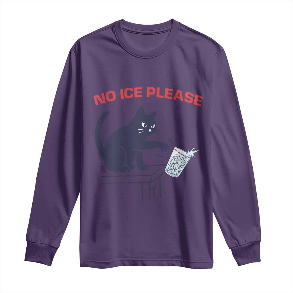 No Ice Please Long Sleeve Shirt Funny Cat Anti ICE Meme