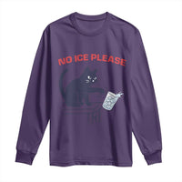 No Ice Please Long Sleeve Shirt Funny Cat Anti ICE Meme