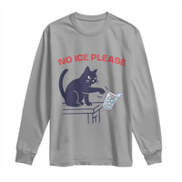 No Ice Please Long Sleeve Shirt Funny Cat Anti ICE Meme