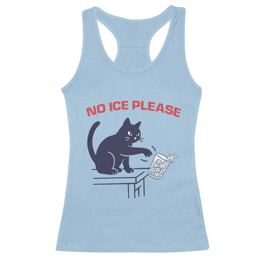 No Ice Please Racerback Tank Top Funny Cat Anti ICE Meme