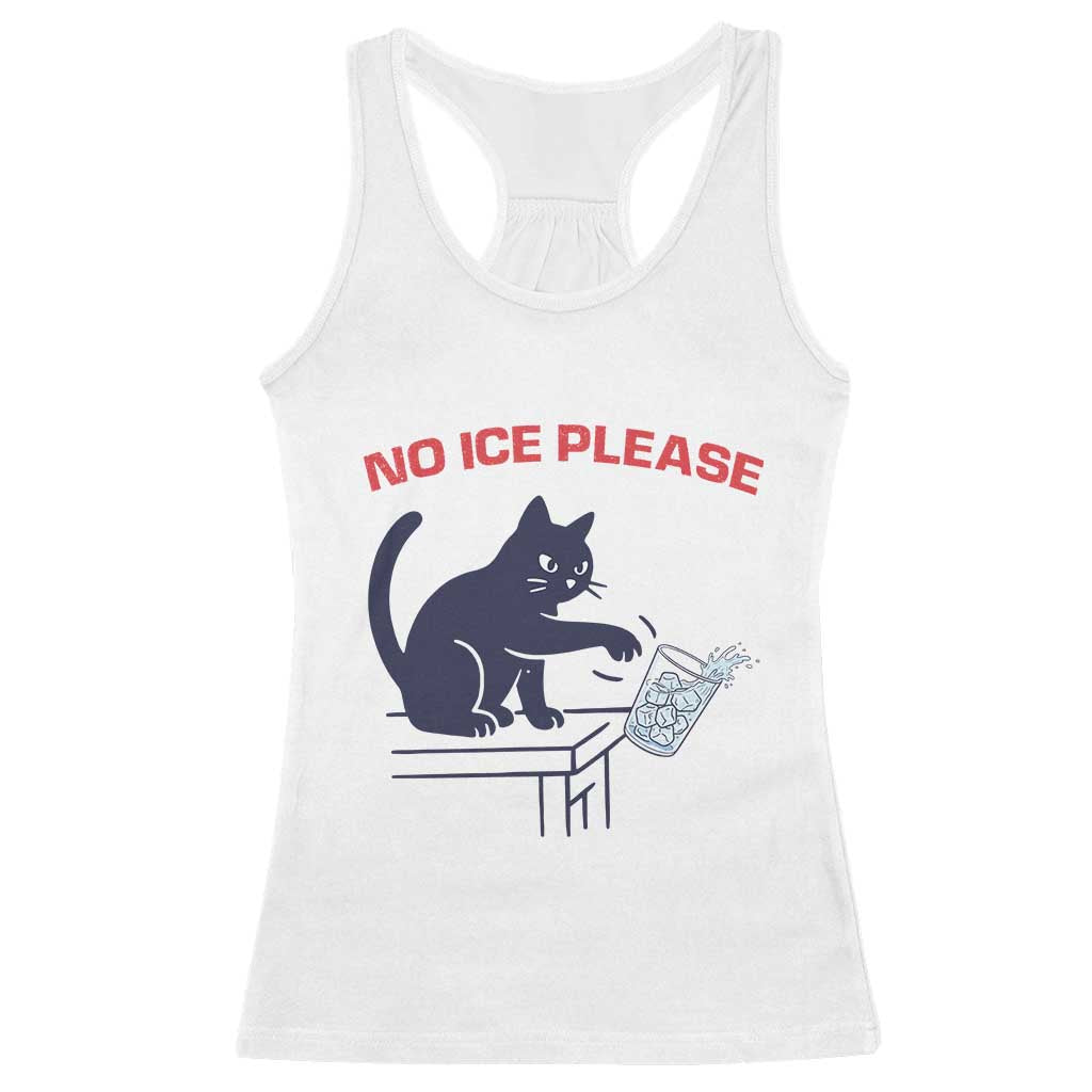 No Ice Please Racerback Tank Top Funny Cat Anti ICE Meme