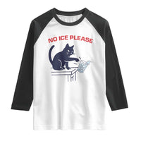 No Ice Please Raglan Shirt Funny Cat Anti ICE Meme