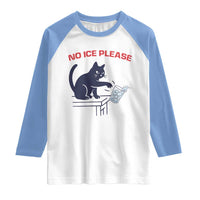 No Ice Please Raglan Shirt Funny Cat Anti ICE Meme
