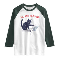 No Ice Please Raglan Shirt Funny Cat Anti ICE Meme