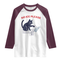 No Ice Please Raglan Shirt Funny Cat Anti ICE Meme