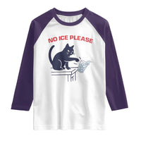 No Ice Please Raglan Shirt Funny Cat Anti ICE Meme