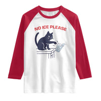 No Ice Please Raglan Shirt Funny Cat Anti ICE Meme