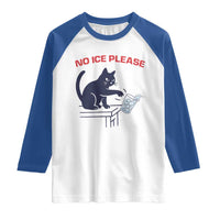 No Ice Please Raglan Shirt Funny Cat Anti ICE Meme