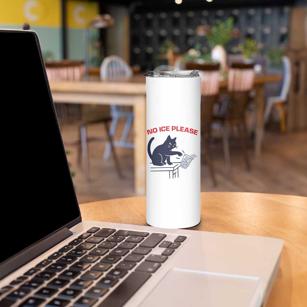 No Ice Please Skinny Tumbler Funny Cat Anti ICE Meme