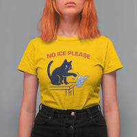 No Ice Please T Shirt For Women Funny Cat Anti ICE Meme