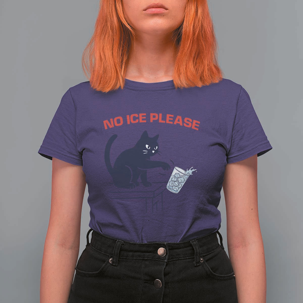 No Ice Please T Shirt For Women Funny Cat Anti ICE Meme