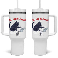 No Ice Please Tumbler With Handle Funny Cat Anti ICE Meme