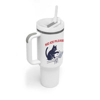 No Ice Please Tumbler With Handle Funny Cat Anti ICE Meme