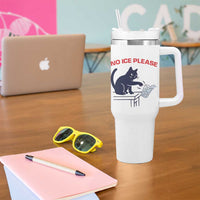 No Ice Please Tumbler With Handle Funny Cat Anti ICE Meme