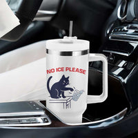No Ice Please Tumbler With Handle Funny Cat Anti ICE Meme