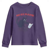 No Ice Please Youth Sweatshirt Funny Cat Anti ICE Meme