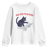 No Ice Please Youth Sweatshirt Funny Cat Anti ICE Meme