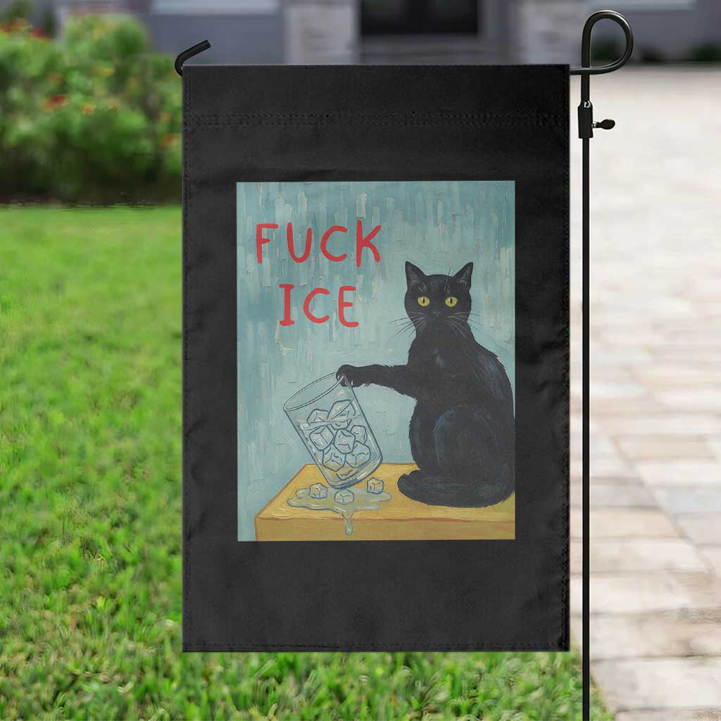 No Ice Please Garden Flag Funny Cat Anti ICE Artist Meme