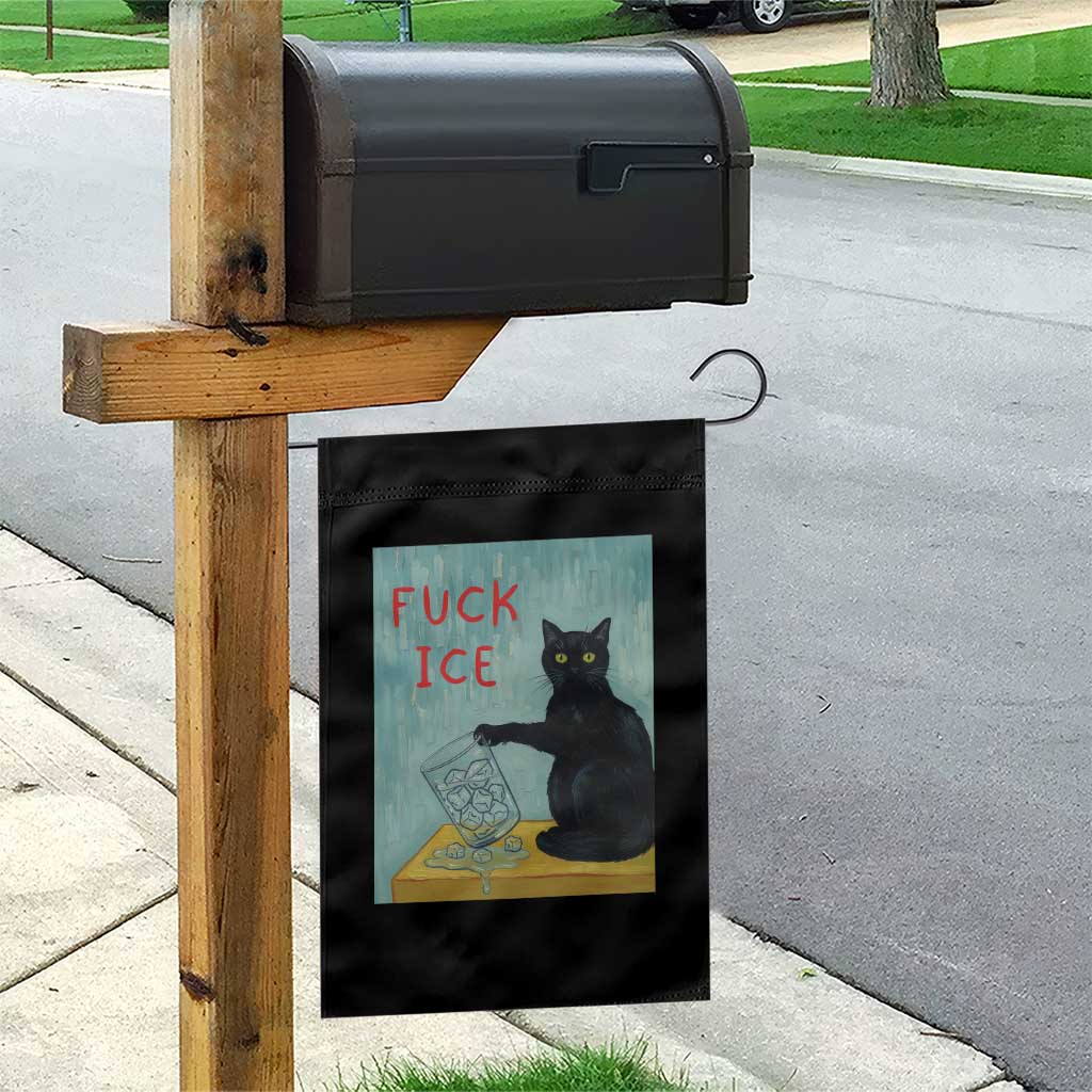 No Ice Please Garden Flag Funny Cat Anti ICE Artist Meme