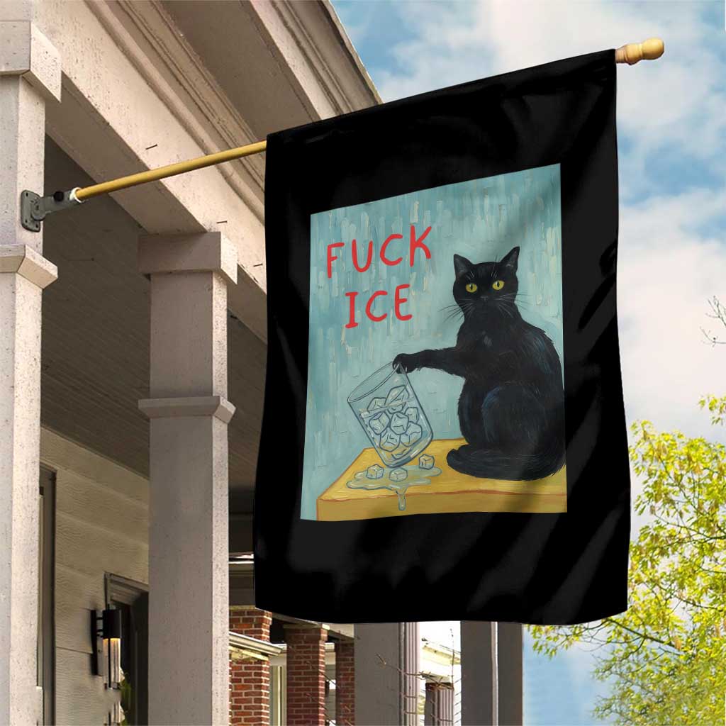 No Ice Please Garden Flag Funny Cat Anti ICE Artist Meme