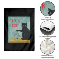 No Ice Please Garden Flag Funny Cat Anti ICE Artist Meme