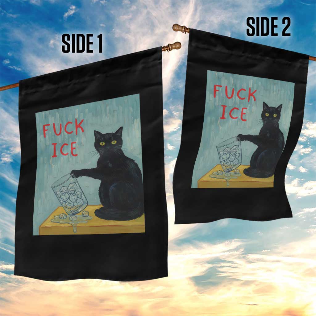 No Ice Please Garden Flag Funny Cat Anti ICE Artist Meme