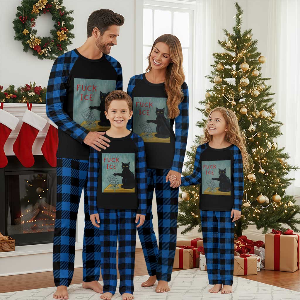No Ice Please Plaid Pajama Set Funny Cat Anti ICE Artist Meme