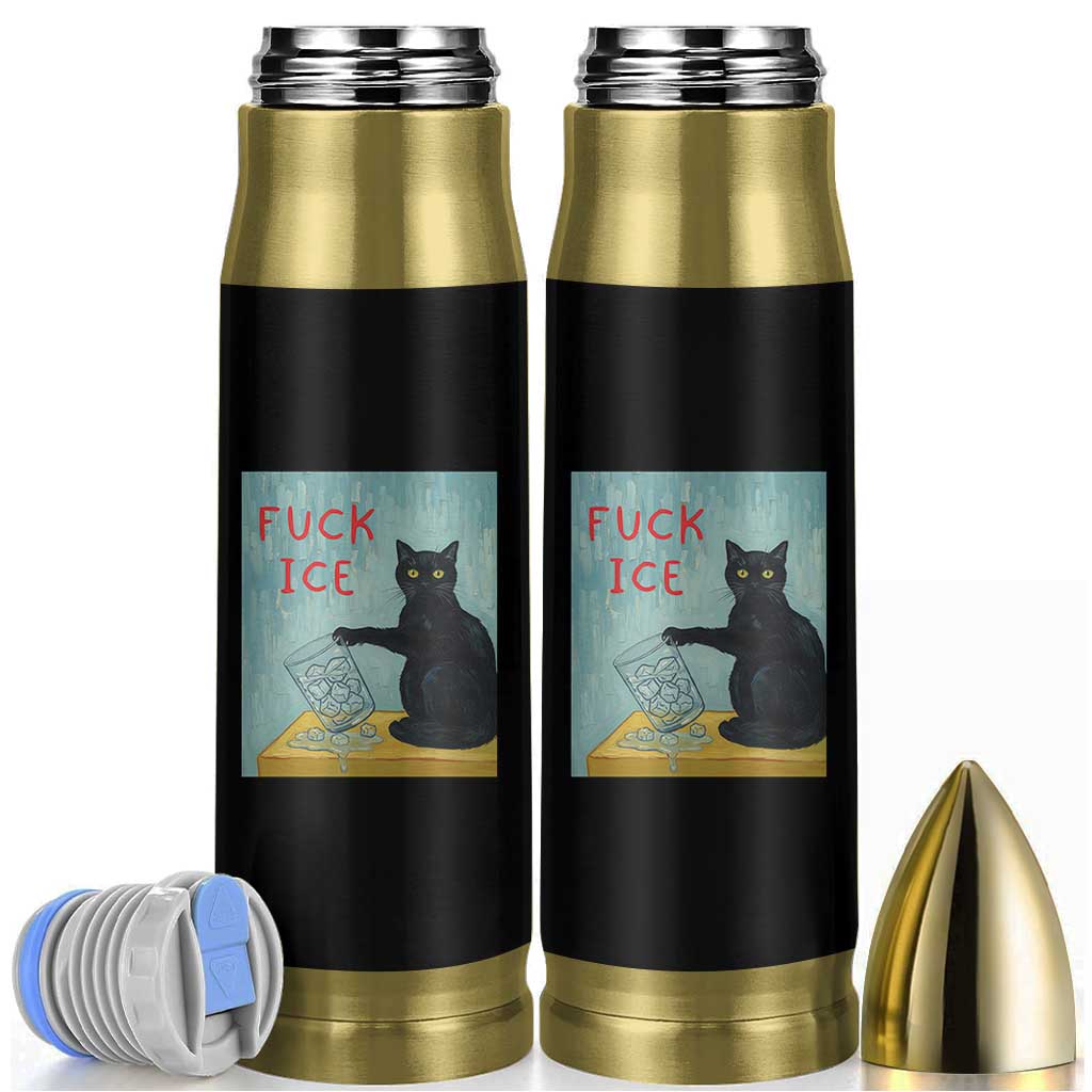 No Ice Please Bullet Tumbler Funny Cat Anti ICE Artist Meme