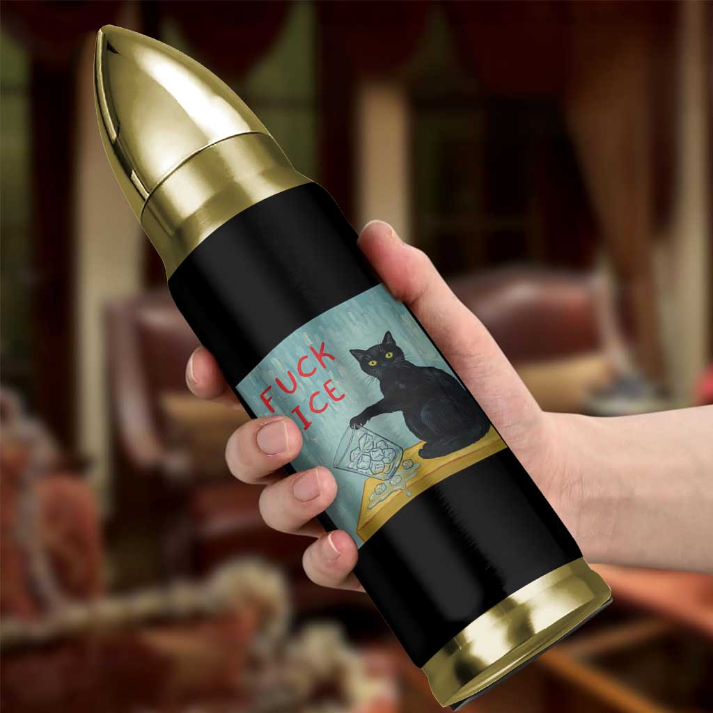 No Ice Please Bullet Tumbler Funny Cat Anti ICE Artist Meme