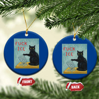 No Ice Please Ceramic Ornament Funny Cat Anti ICE Artist Meme