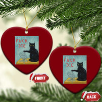 No Ice Please Ceramic Ornament Funny Cat Anti ICE Artist Meme