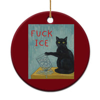 No Ice Please Ceramic Ornament Funny Cat Anti ICE Artist Meme