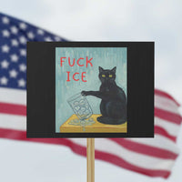 No Ice Please Protest Sign Funny Cat Anti ICE Artist Meme