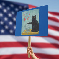 No Ice Please Protest Sign Funny Cat Anti ICE Artist Meme
